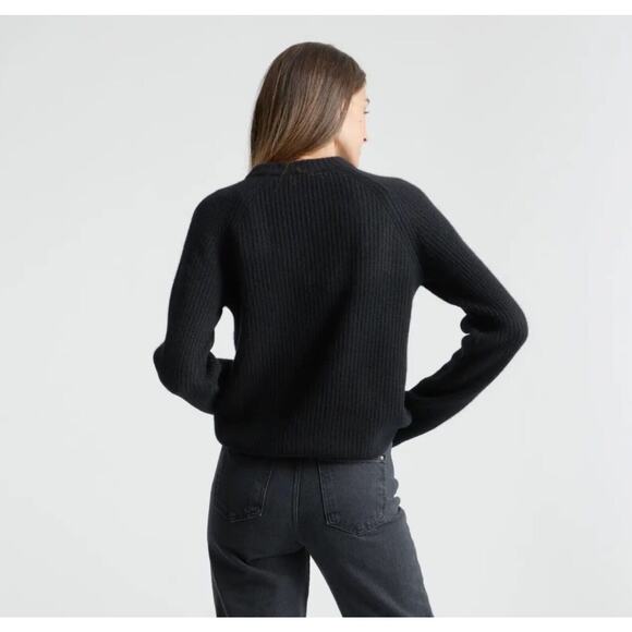 NWT Quince Mongolian Cashmere Fisherman Crewneck Sweater Womens XS Pullover 3347 - Picture 2 of 9